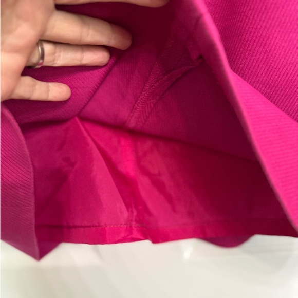 Talbots Solid Pink A-Line Short Skirt Womens 12 P Gold Buttons Sailor Style Work - Picture 4 of 6